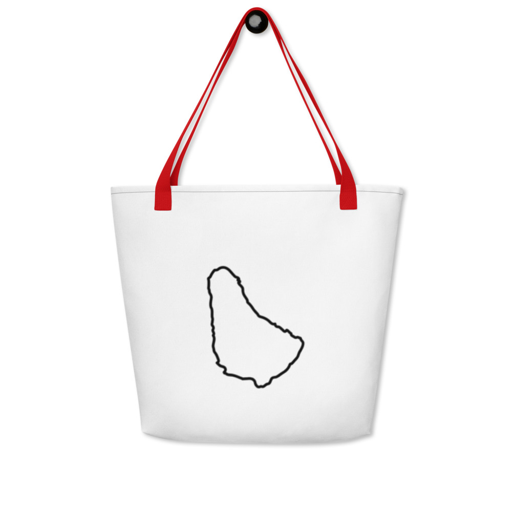 Barbados Map Beach Bag in Red – Barbados Island Bag