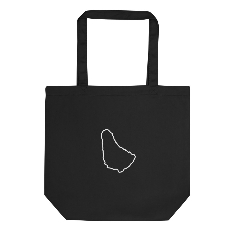 Barbados Map Eco Tote Bag in Black – Barbados Island Tote Bag