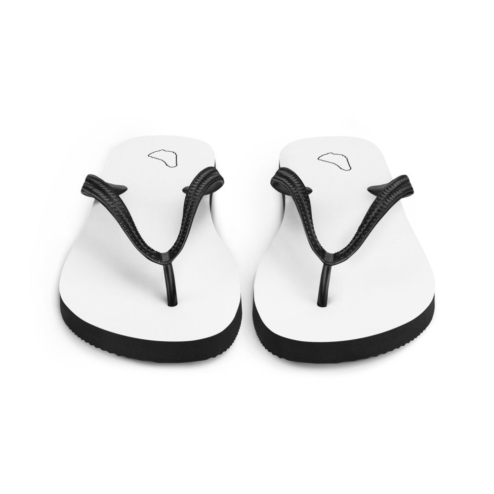Barbados Map Flip-Flops in White – Barbados Island Flip-Flops