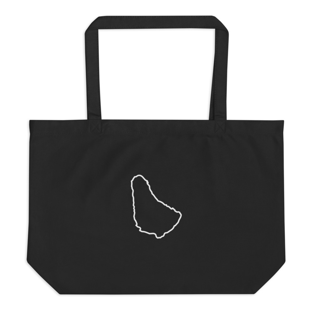 Barbados Map Large Eco Tote in Black – Barbados Island Tote Bag