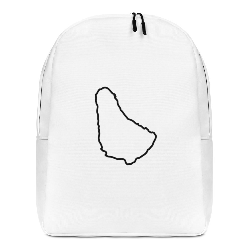 Barbados Map Minimalist Backpack in White – Barbados Island Backpack