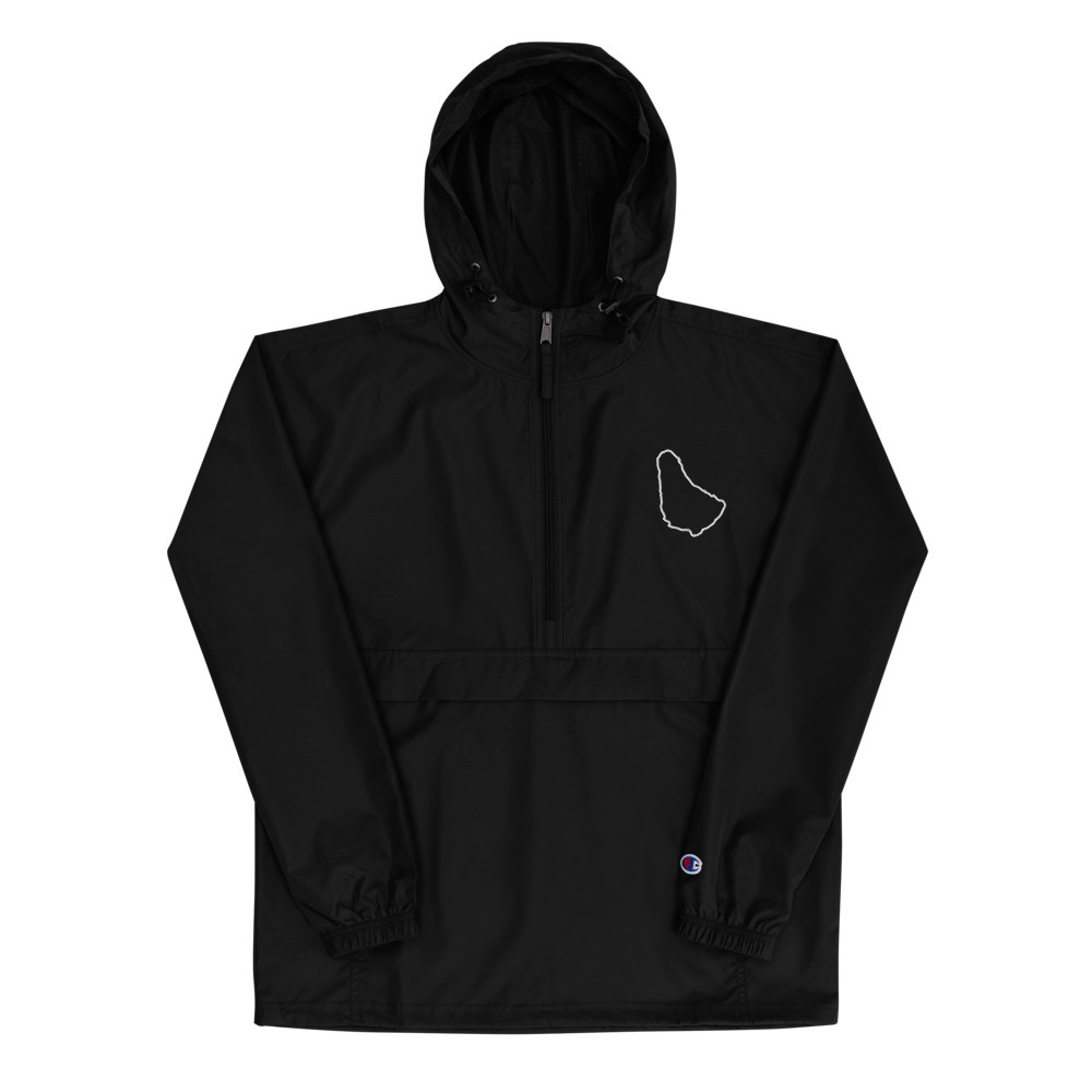 Barbados Map Packable Jacket in Black – Barbados Island Jacket