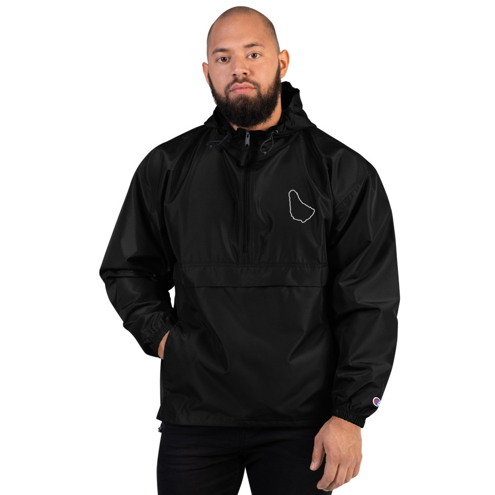 Barbados Map Packable Jacket in Black – Barbados Island Jacket