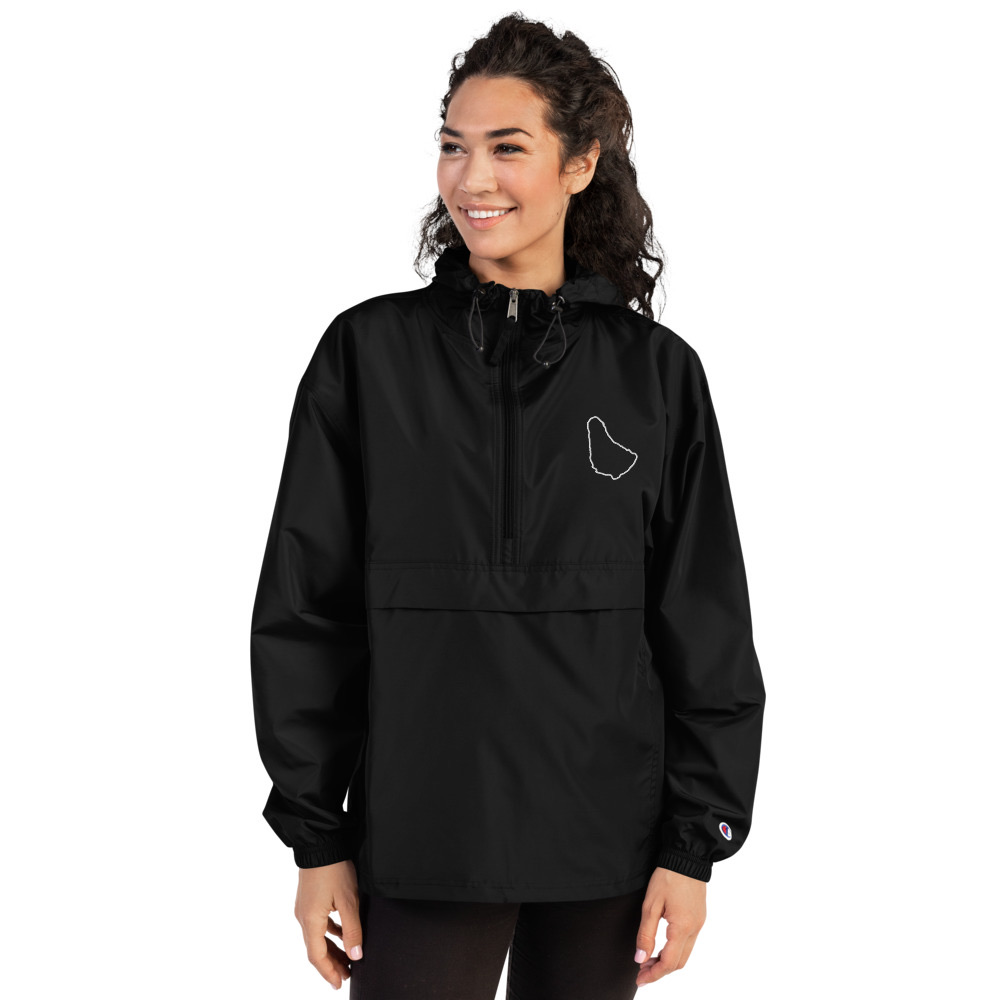 Barbados Map Packable Jacket in Black – Barbados Island Jacket