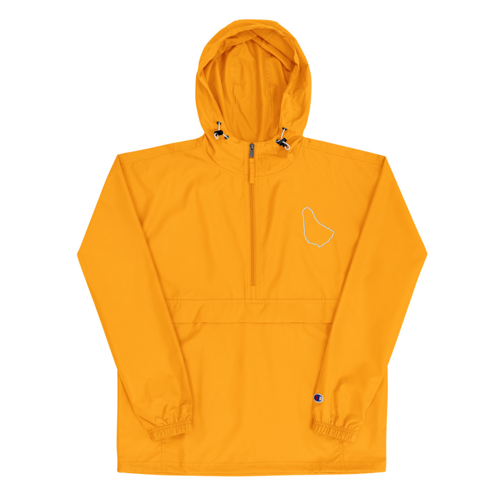 Barbados Map Packable Jacket in Gold – Barbados Island Jacket