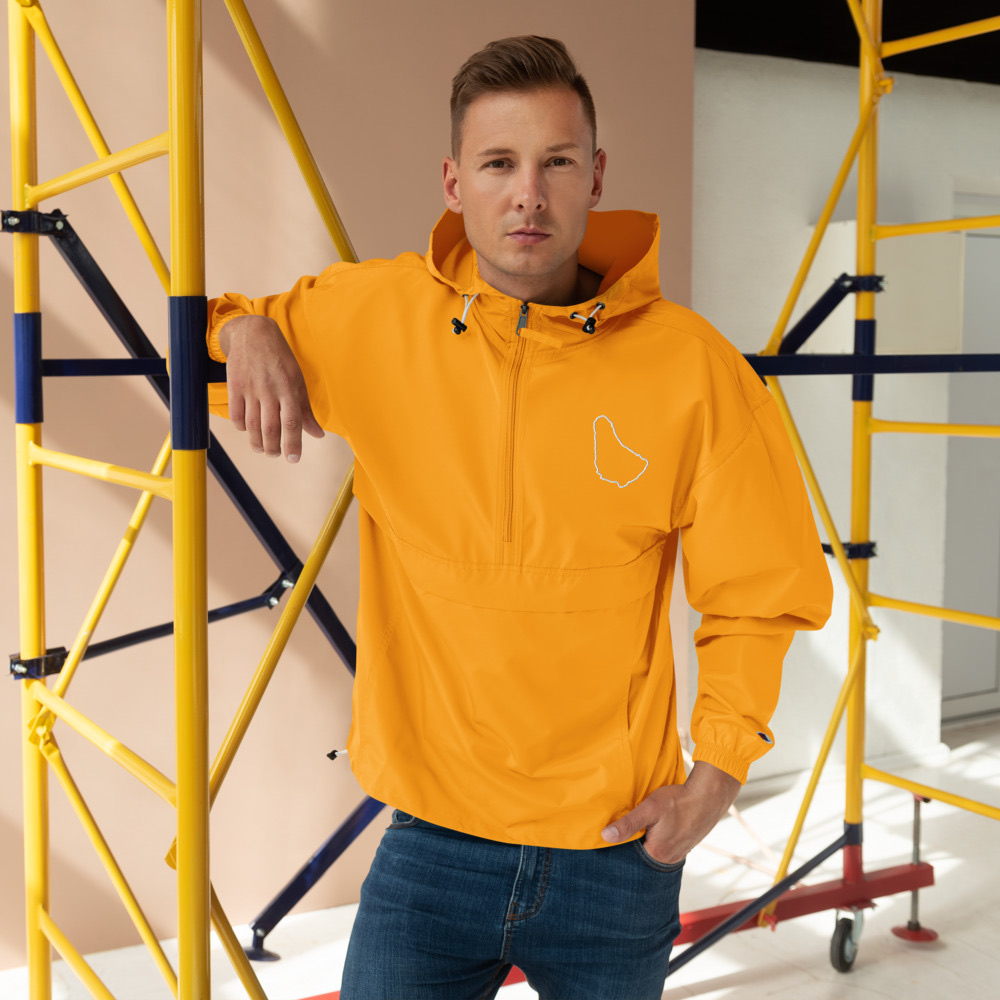 Barbados Map Packable Jacket in Gold – Barbados Island Jacket