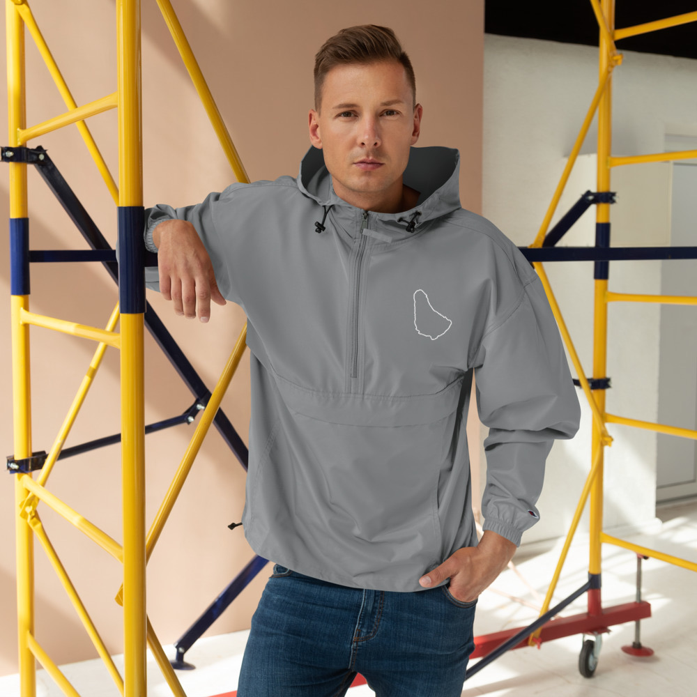 Barbados Map Packable Jacket in Graphite – Barbados Island Jacket