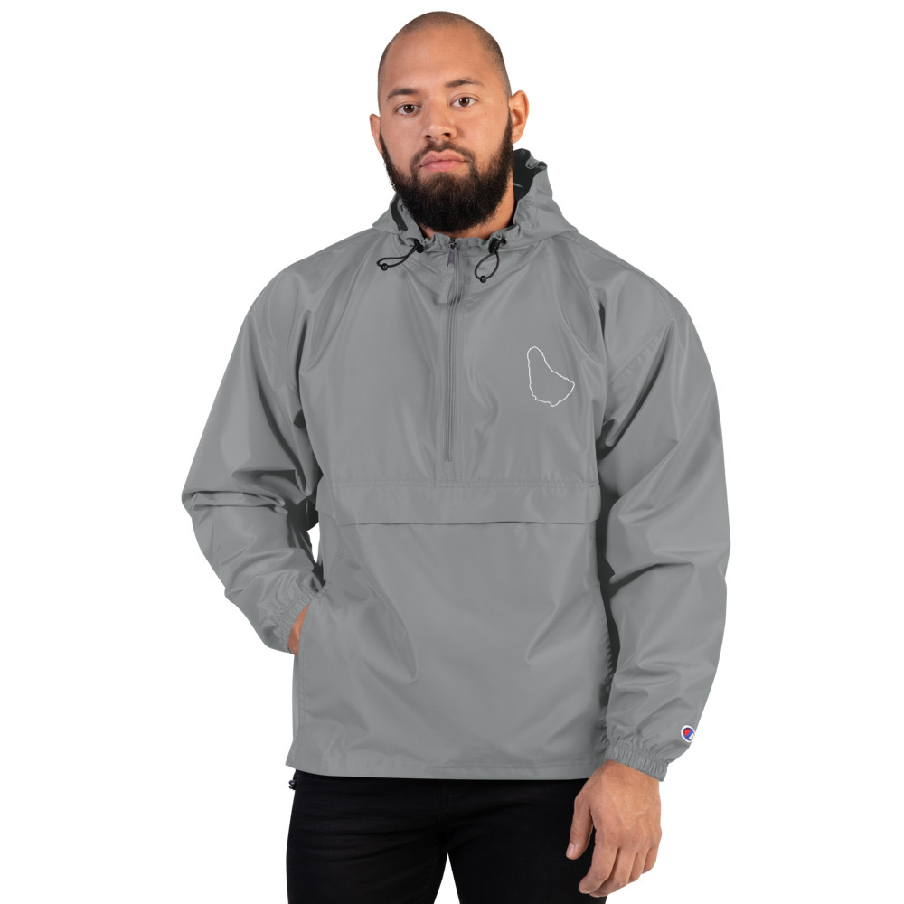 Barbados Map Packable Jacket in Graphite – Barbados Island Jacket