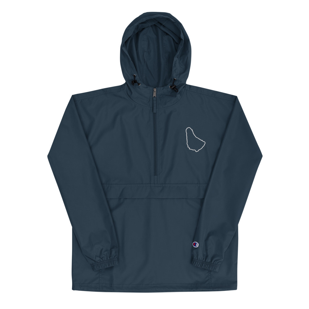 Barbados Map Packable Jacket in Navy – Barbados Island Jacket
