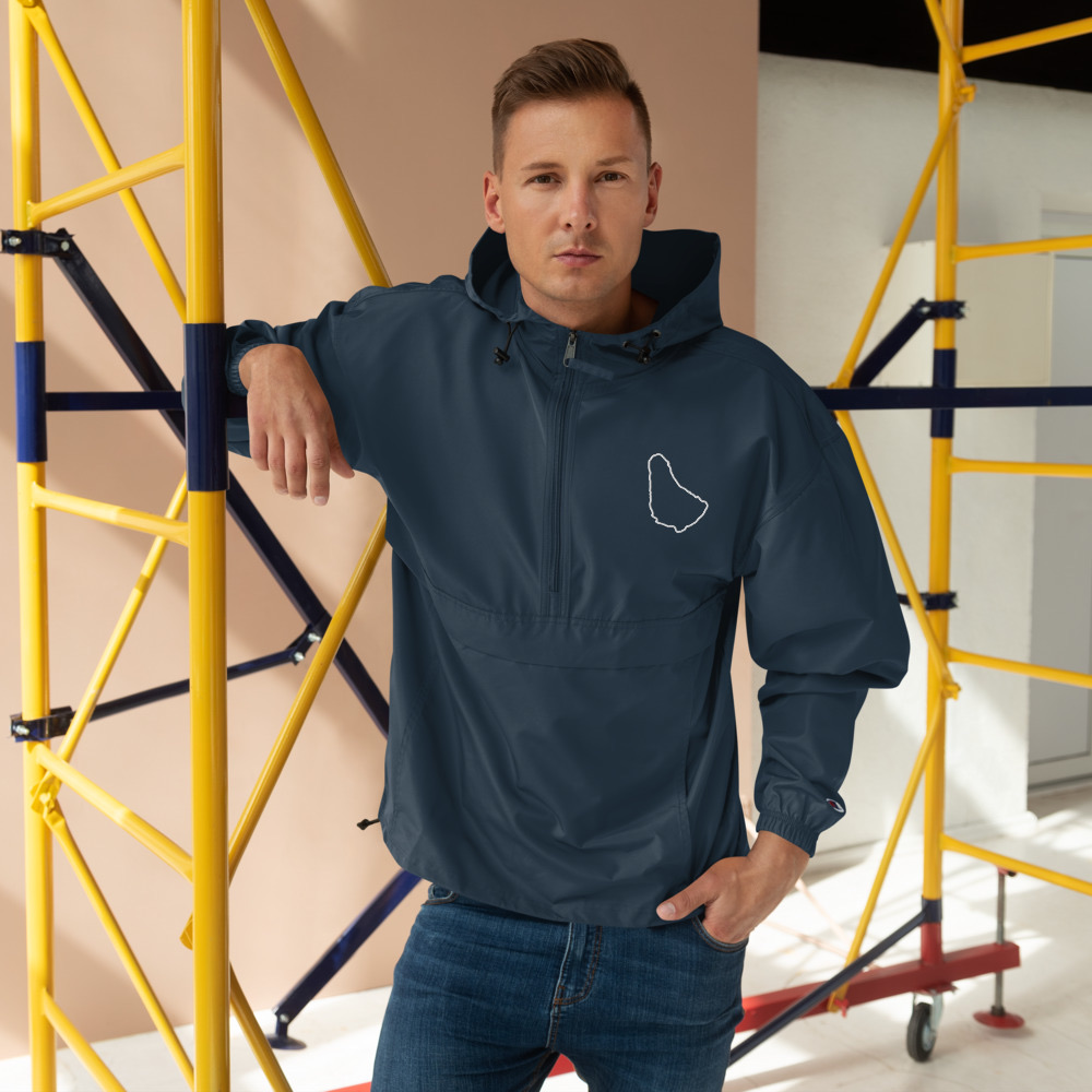 Barbados Map Packable Jacket in Navy – Barbados Island Jacket