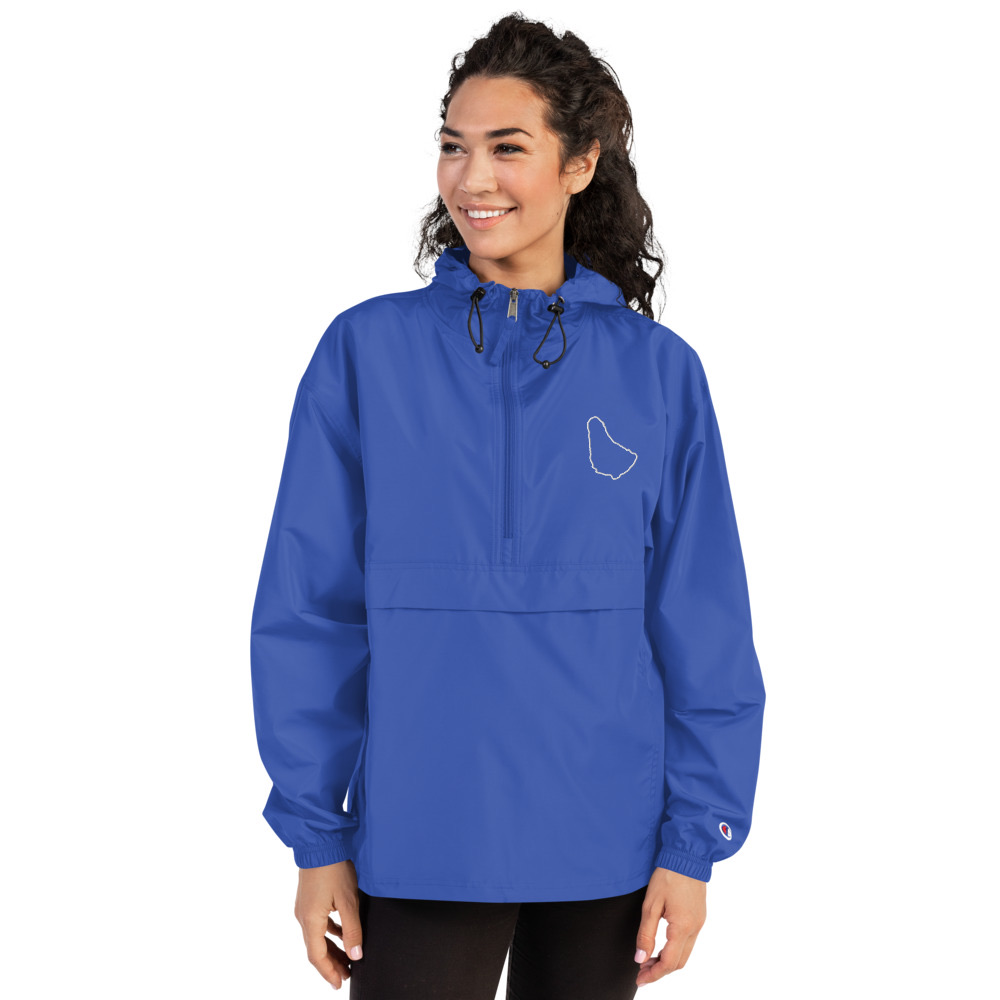 Barbados Map Packable Jacket in Royal Blue – Barbados Island Jacket