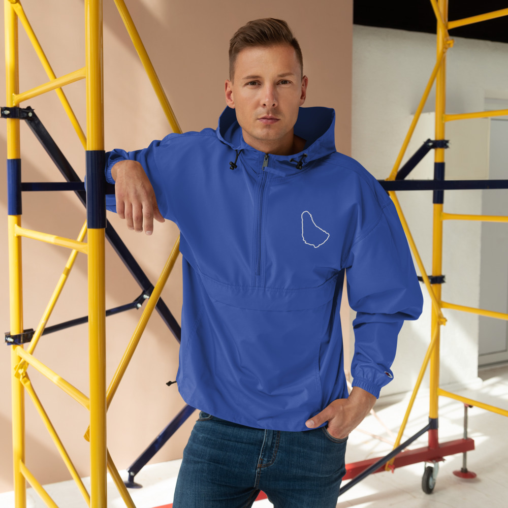Barbados Map Packable Jacket in Royal Blue – Barbados Island Jacket