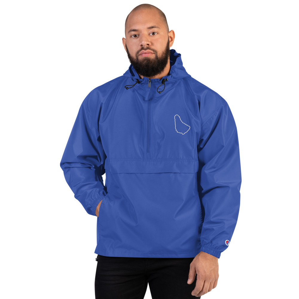 Barbados Map Packable Jacket in Royal Blue – Barbados Island Jacket