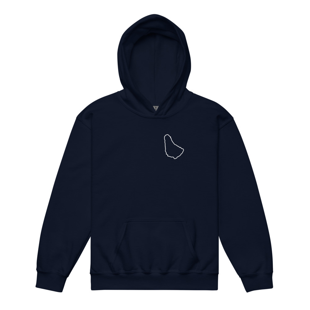 Barbados Map Youth Hoodie in Navy – Barbados Island Kids Hoodie