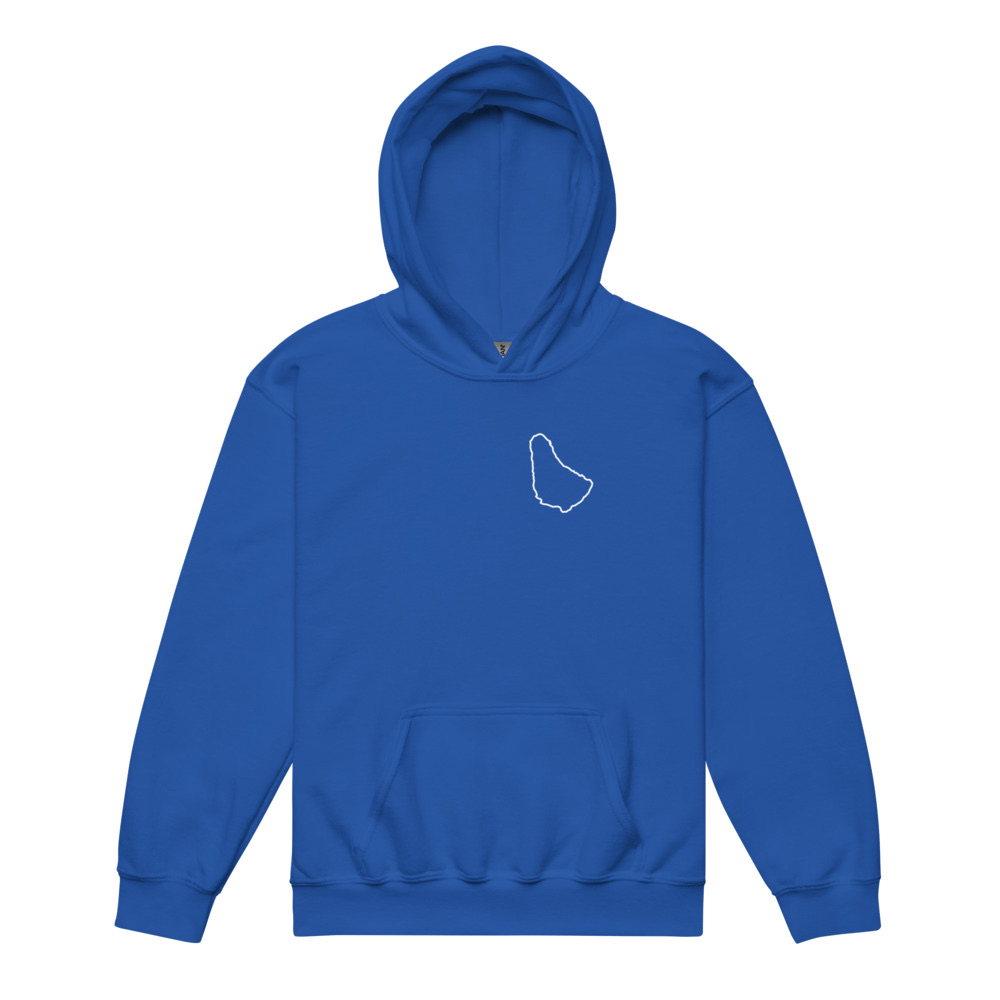 Barbados Map Youth Hoodie in Royal – Barbados Island Kids Hoodie