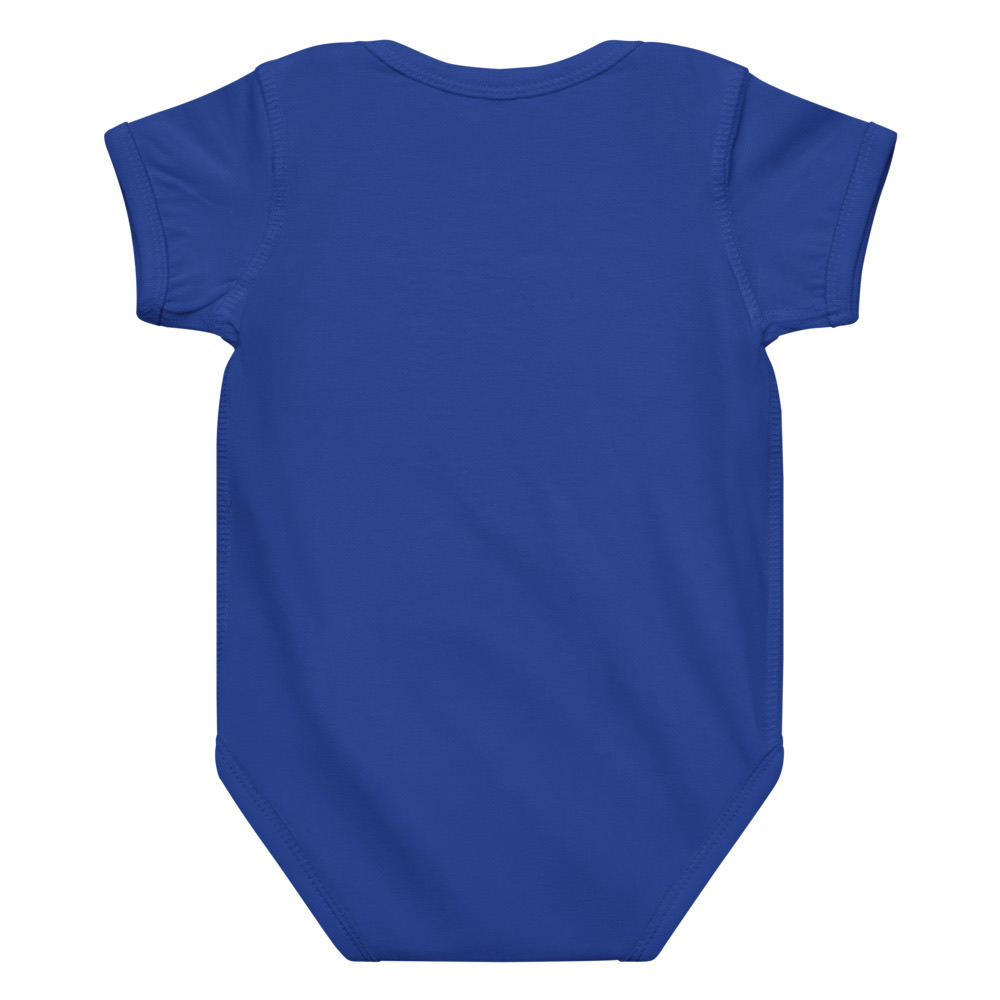 Out Of City Baby Bodysuit in Royal – Barbados Bus Stop Baby Bodysuit