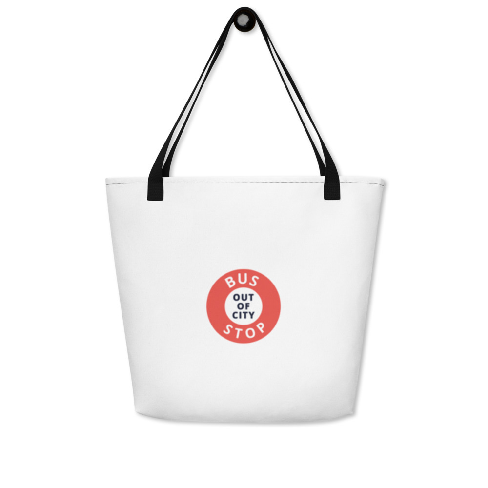 Out Of City Beach Bag in Black – Barbados Bus Stop Bag