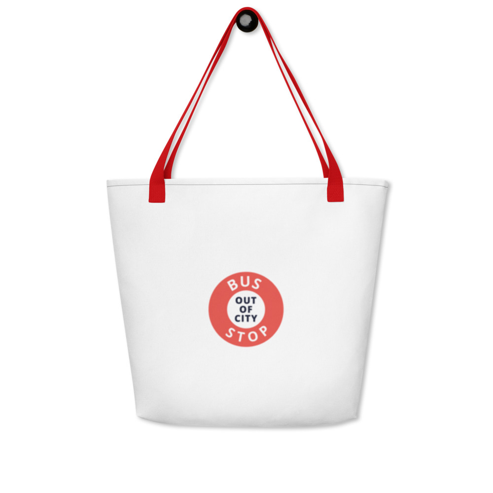 Out Of City Beach Bag in Red – Barbados Bus Stop Bag