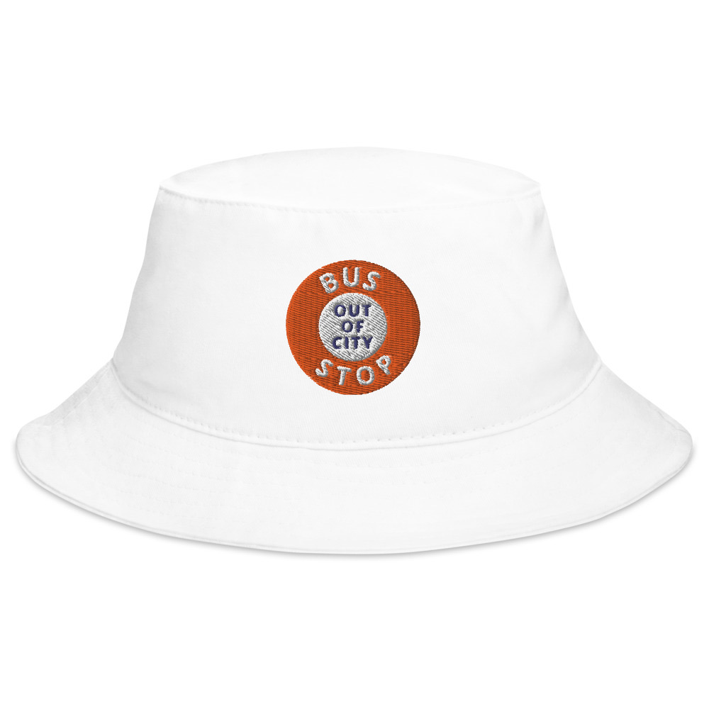 Out Of City Bucket Hat in White – Barbados Bus Stop Hat