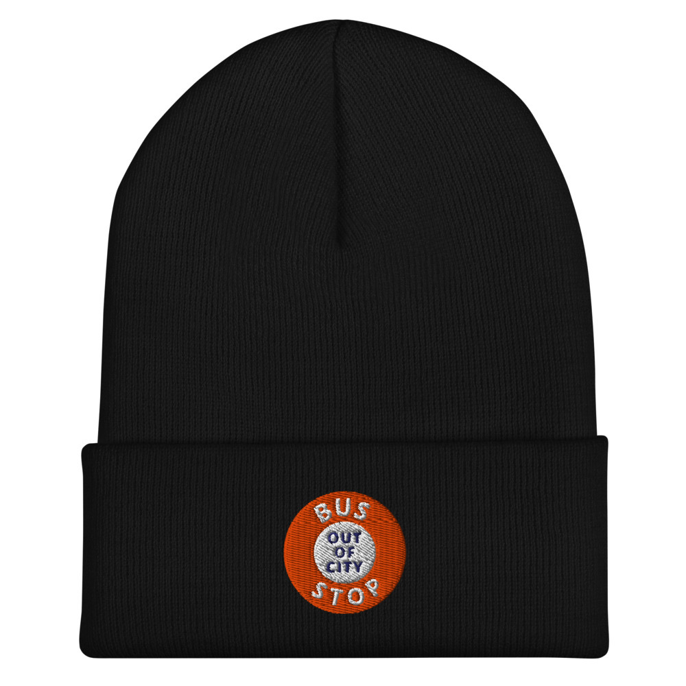Out Of City Cuffed Beanie in Black – Barbados Bus Stop Beanie
