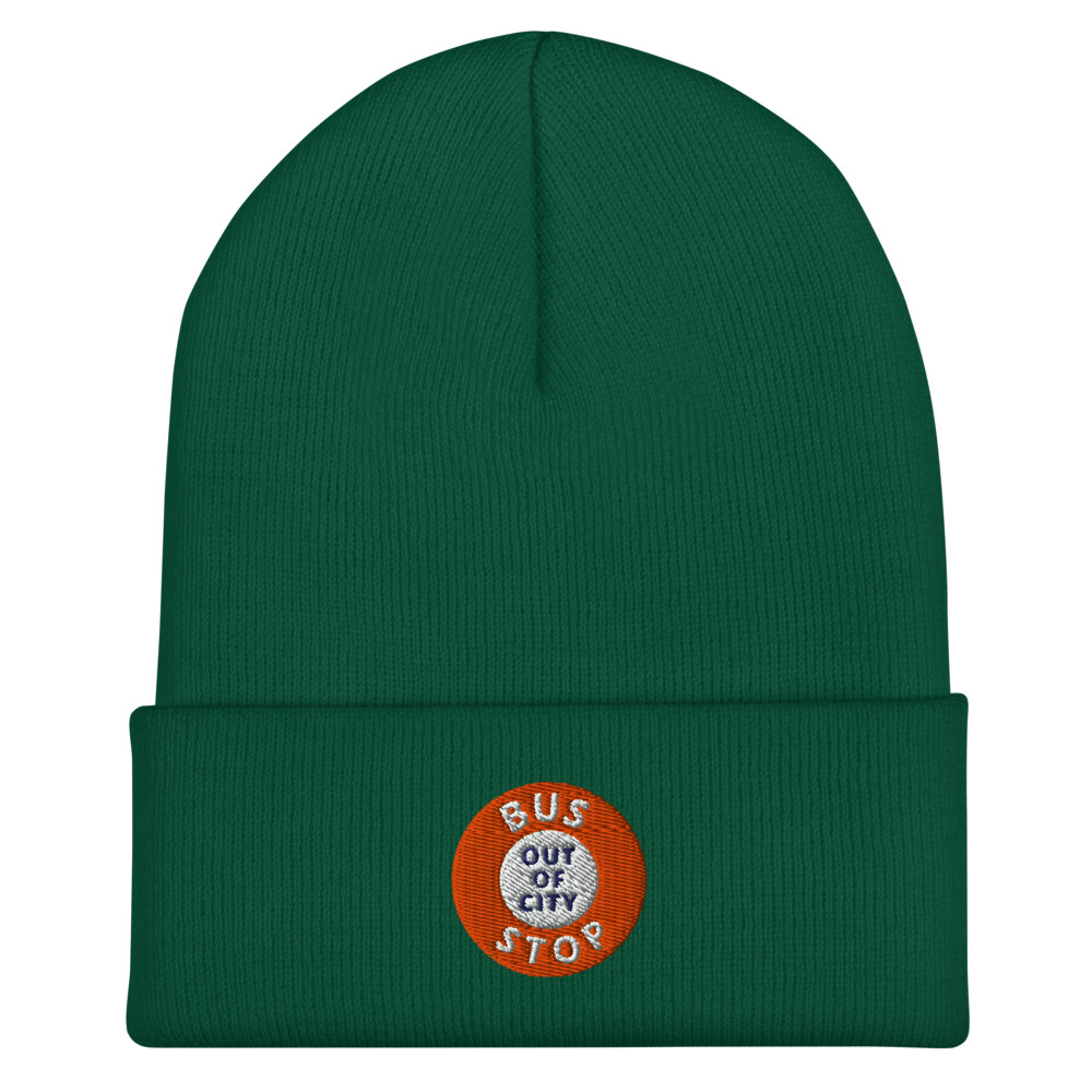 Out Of City Cuffed Beanie in Spruce – Barbados Bus Stop Beanie