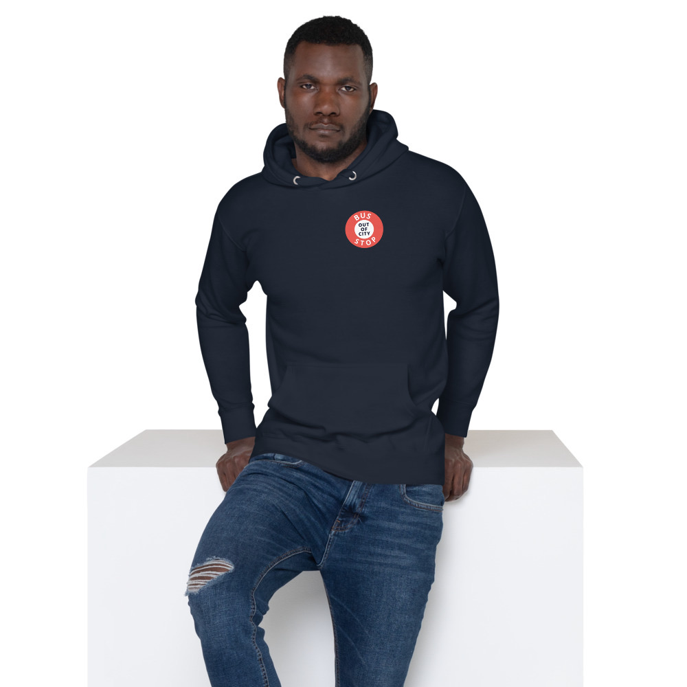 Out Of City Hoodie in Navy Blazer – Barbados Bus Stop Hoodie