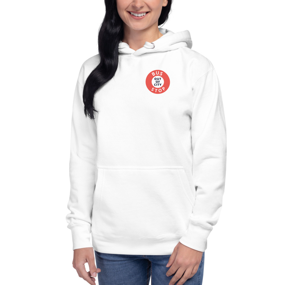Out Of City Hoodie in White – Barbados Bus Stop Hoodie