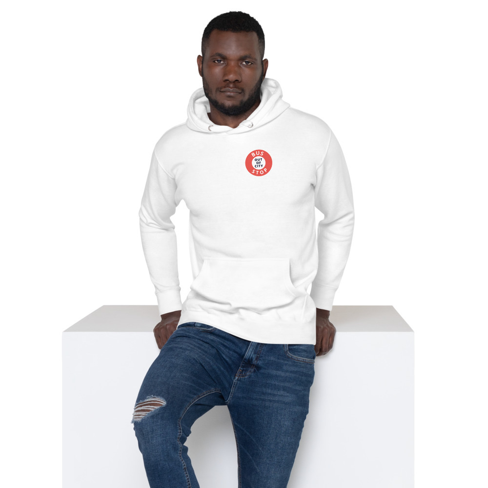 Out Of City Hoodie in White – Barbados Bus Stop Hoodie