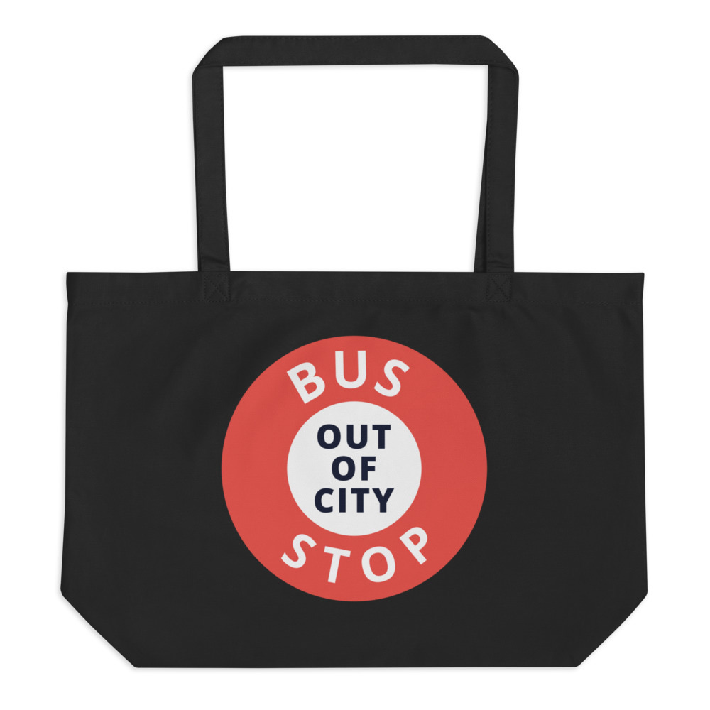 Out Of City Large Eco Tote in Black – Barbados Bus Stop Tote Bag