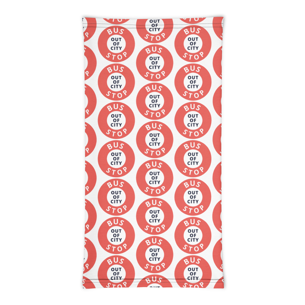 Out Of City Pattern Neck Gaiter in White – Barbados Bus Stop Neck Gaiter