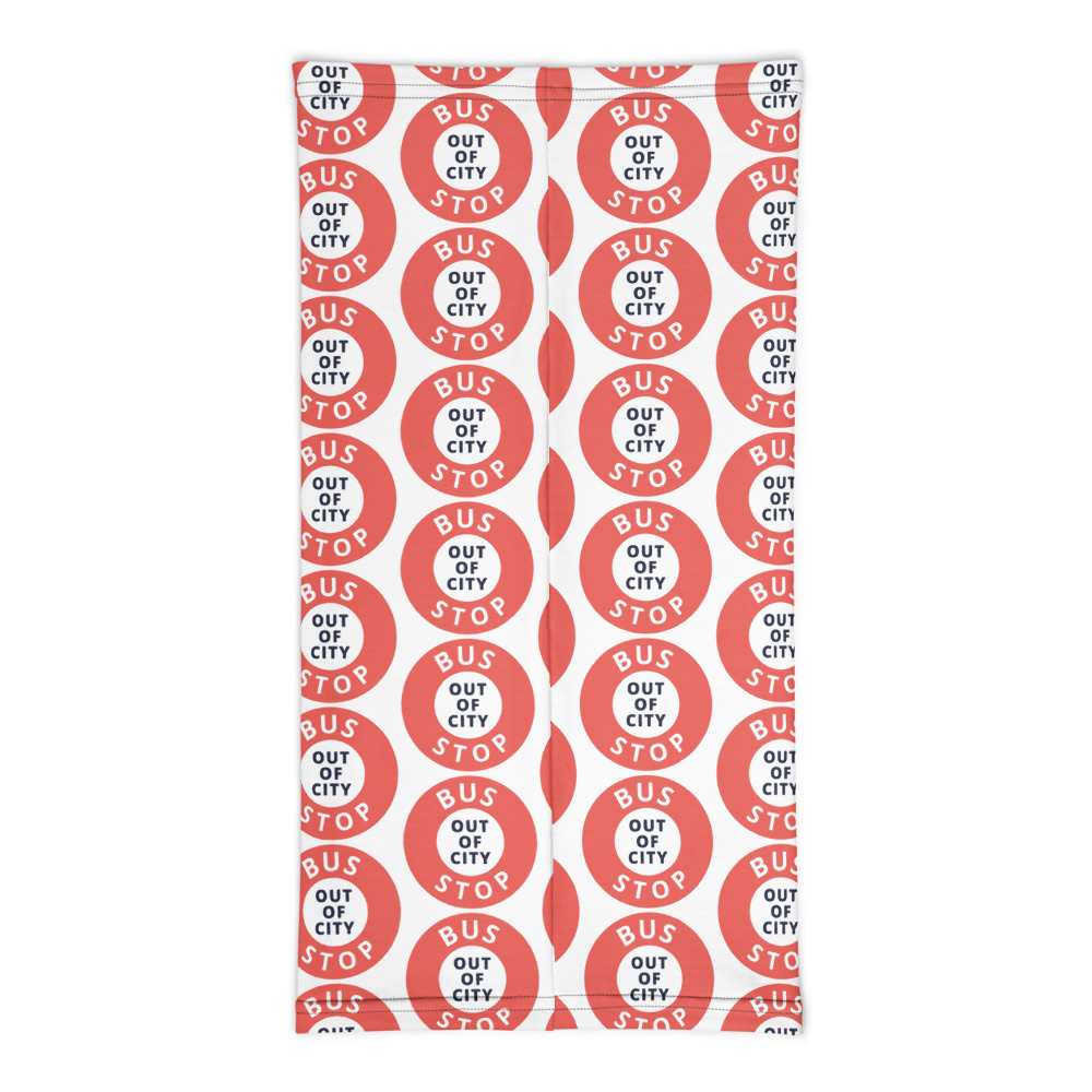 Out Of City Pattern Neck Gaiter in White – Barbados Bus Stop Neck Gaiter