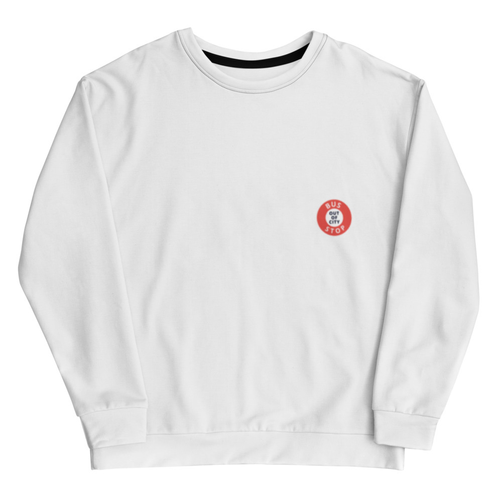 Out Of City Sweatshirt in White – Barbados Bus Stop Sweatshirt