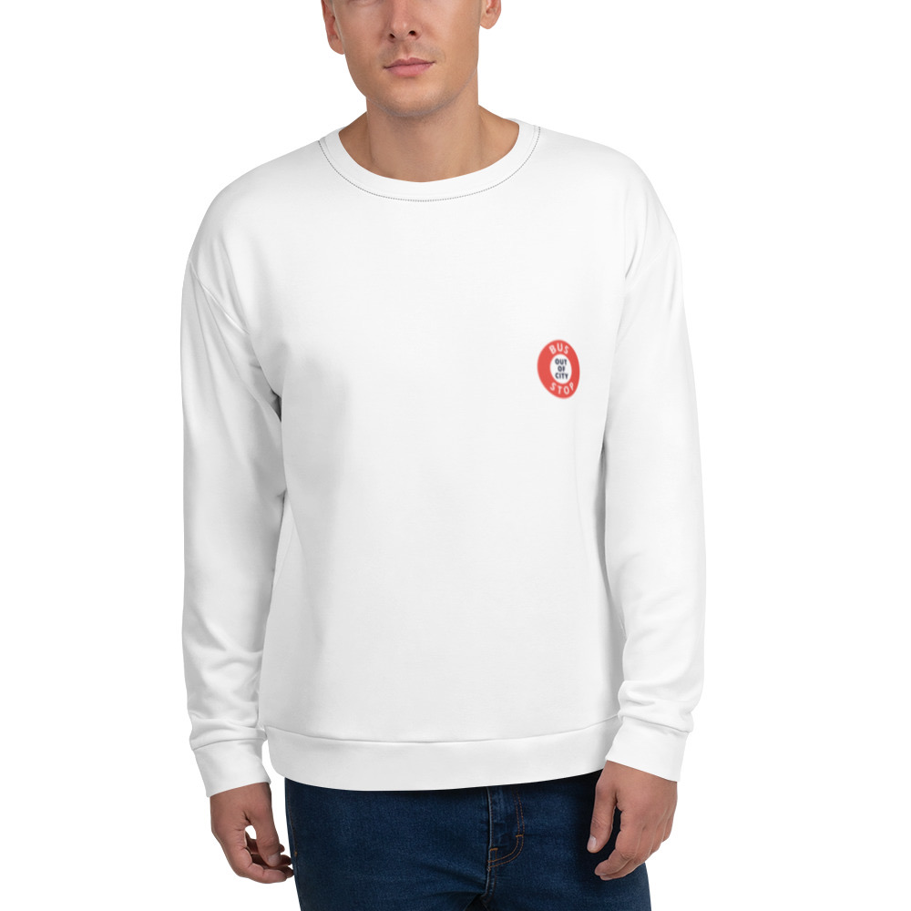 Out Of City Sweatshirt in White – Barbados Bus Stop Sweatshirt