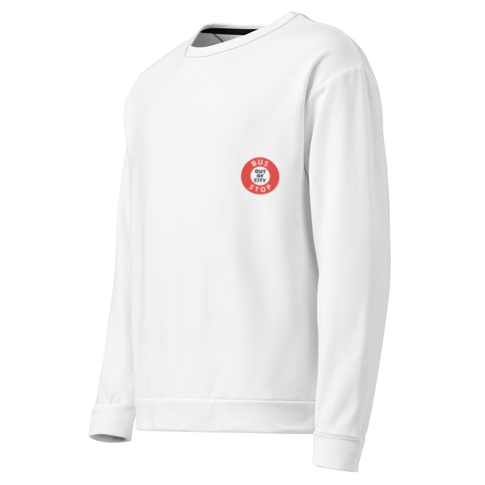 Out Of City Sweatshirt in White – Barbados Bus Stop Sweatshirt