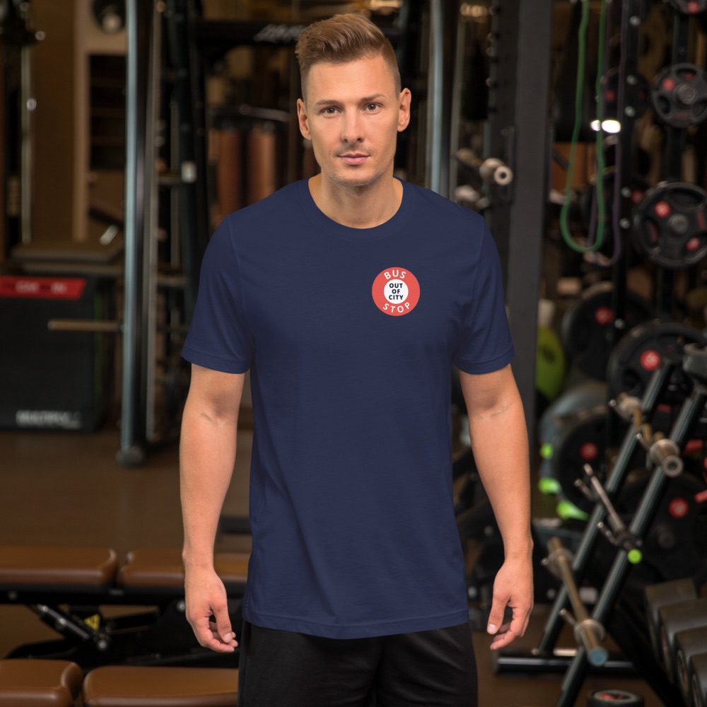 Out Of City Tee in Navy – Barbados Bus Stop T-Shirt