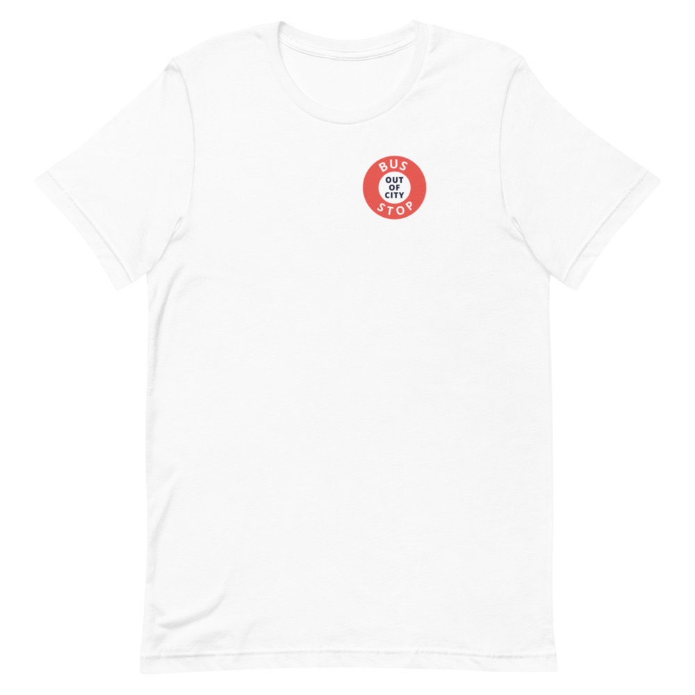Out Of City Tee in White – Barbados Bus Stop T-Shirt