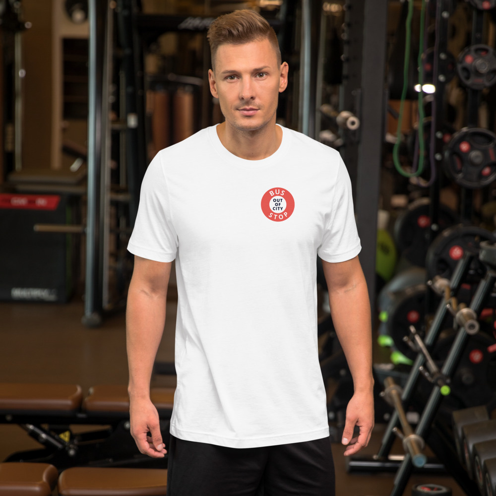 Out Of City Tee in White – Barbados Bus Stop T-Shirt