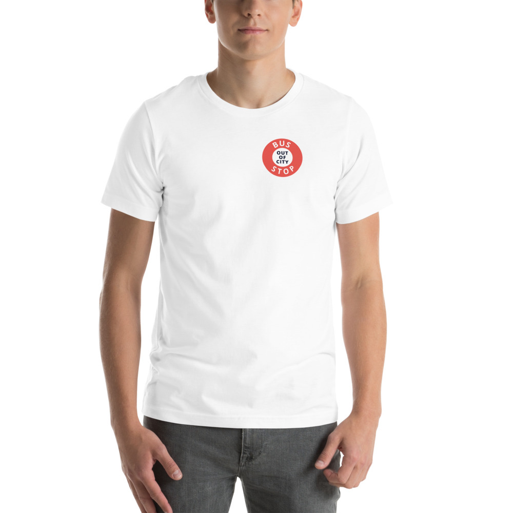Out Of City Tee in White – Barbados Bus Stop T-Shirt
