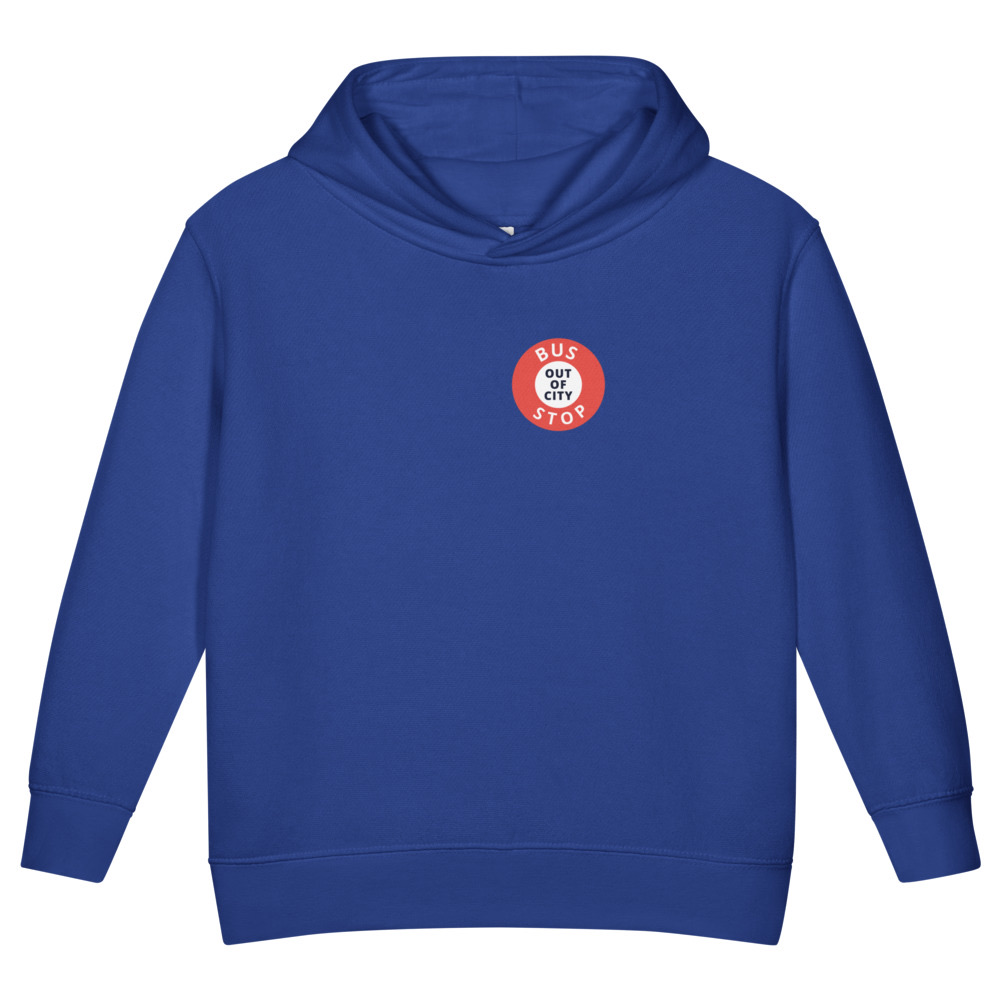 Out Of City Toddler Hoodie in Royal – Barbados Bus Stop Kids Hoodie
