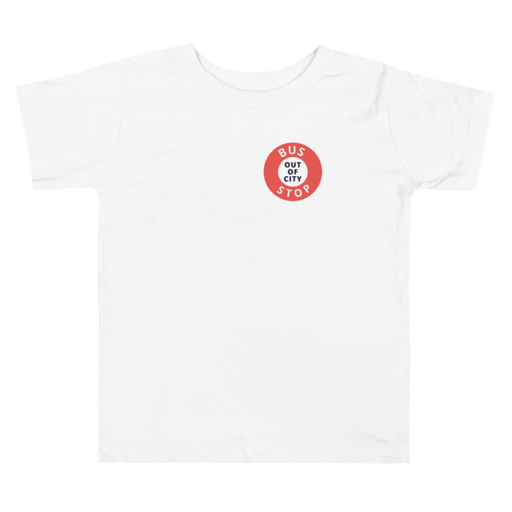 Out Of City Toddler Tee in White – Barbados Bus Stop Kids T-Shirt