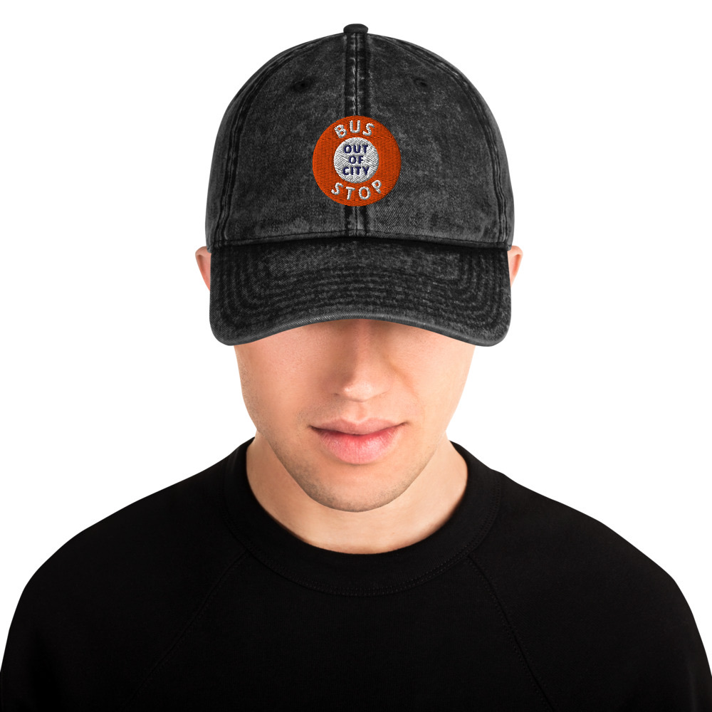 Out Of City Vintage Dad Cap in Black – Barbados Bus Stop Cap