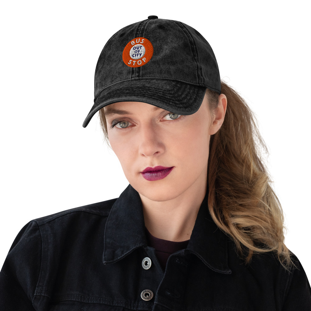 Out Of City Vintage Dad Cap in Black – Barbados Bus Stop Cap