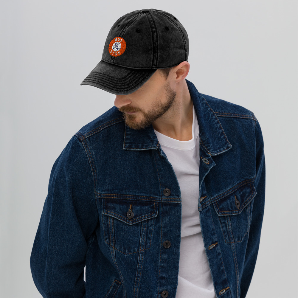 Out Of City Vintage Dad Cap in Black – Barbados Bus Stop Cap
