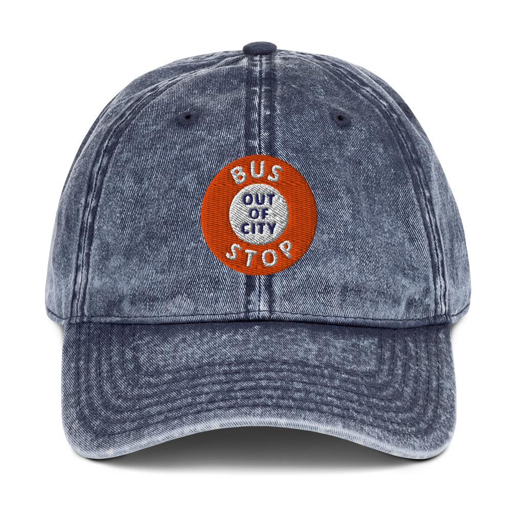 Out Of City Vintage Dad Cap in Navy – Barbados Bus Stop Cap