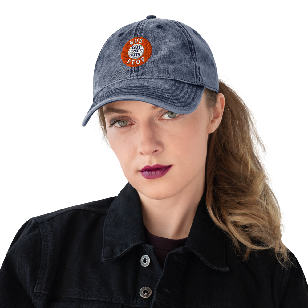 Out Of City Vintage Dad Cap in Navy – Barbados Bus Stop Cap