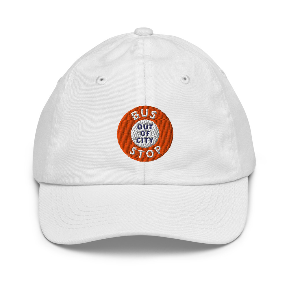 Out Of City Youth Cap in White – Barbados Bus Stop Kids Cap