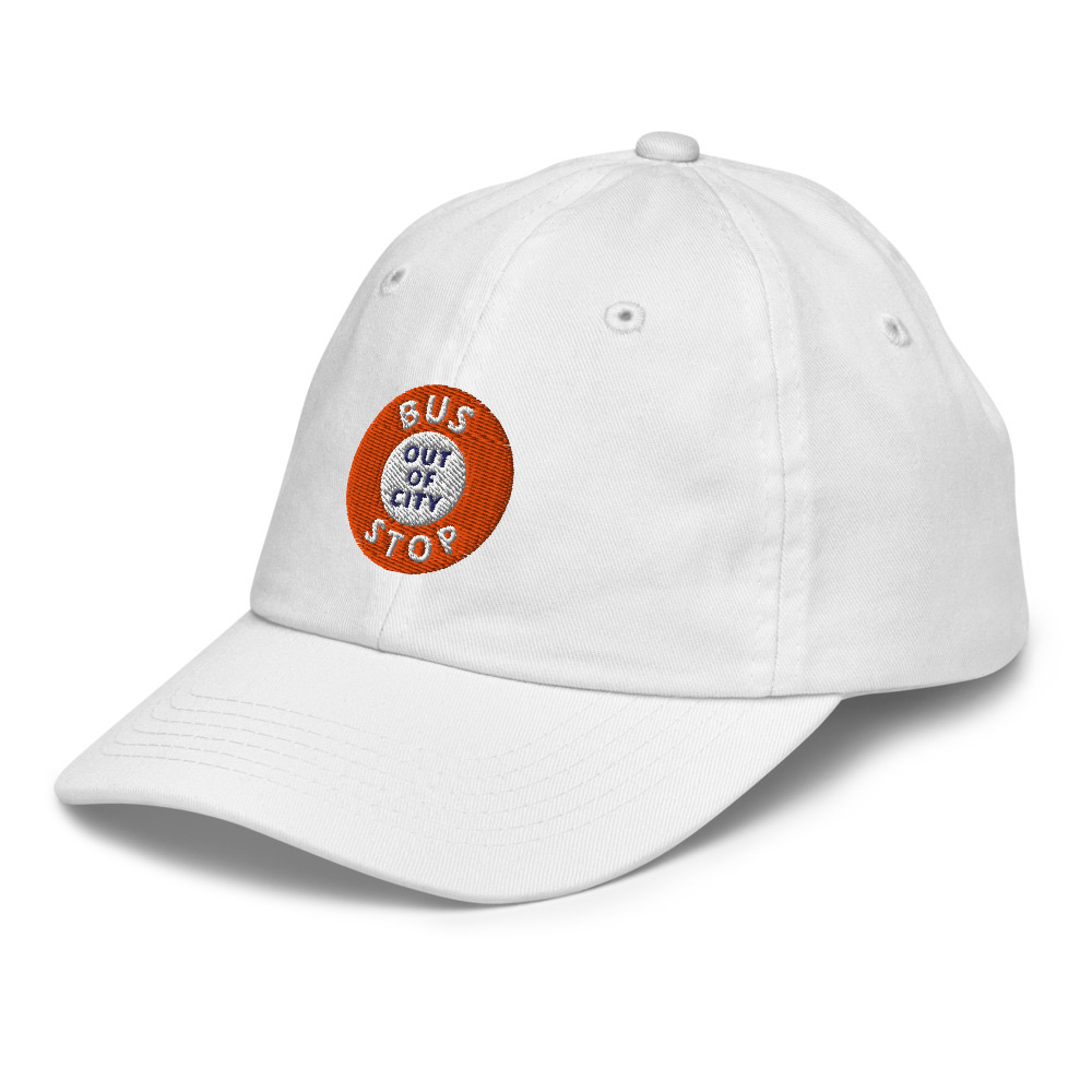 Out Of City Youth Cap in White – Barbados Bus Stop Kids Cap