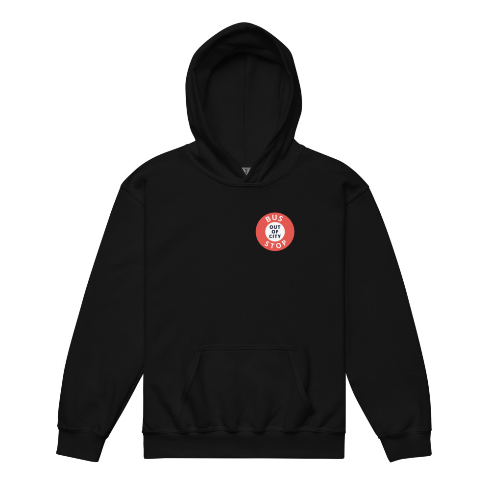 Out Of City Youth Hoodie in Black – Barbados Bus Stop Kids Hoodie