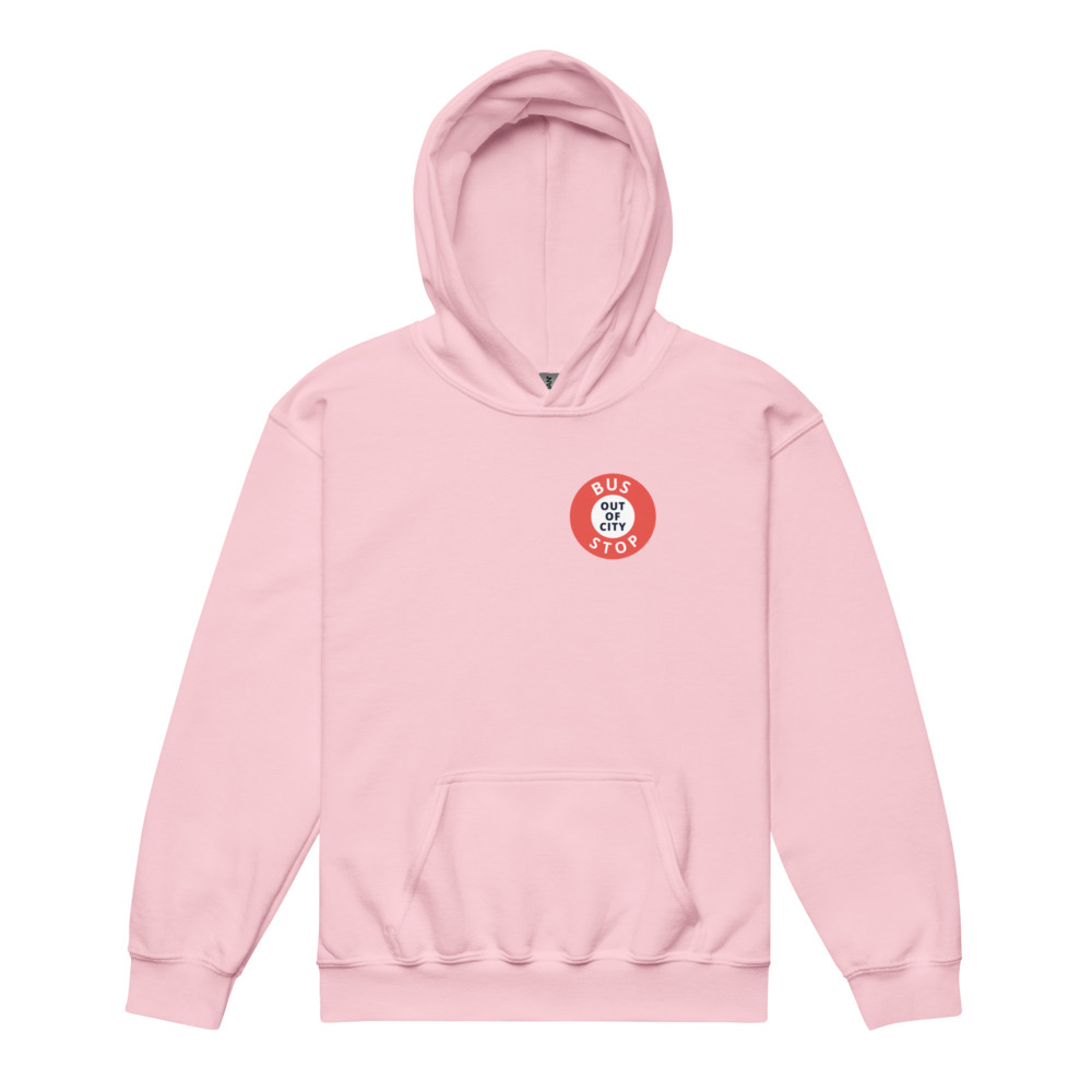 Out Of City Youth Hoodie in Light Pink – Barbados Bus Stop Kids Hoodie