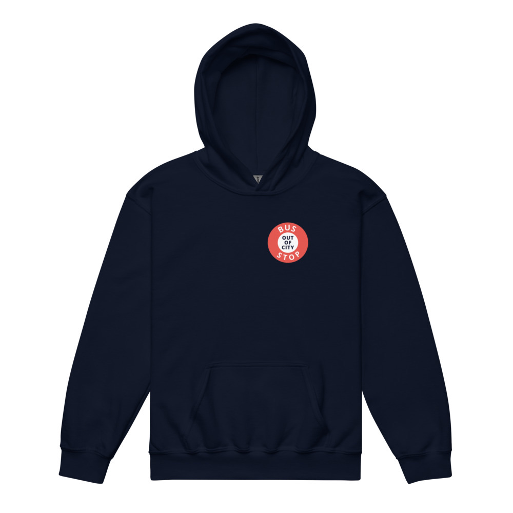 Out Of City Youth Hoodie in Navy – Barbados Bus Stop Kids Hoodie